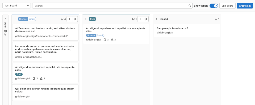 GitLab epic board - Premium