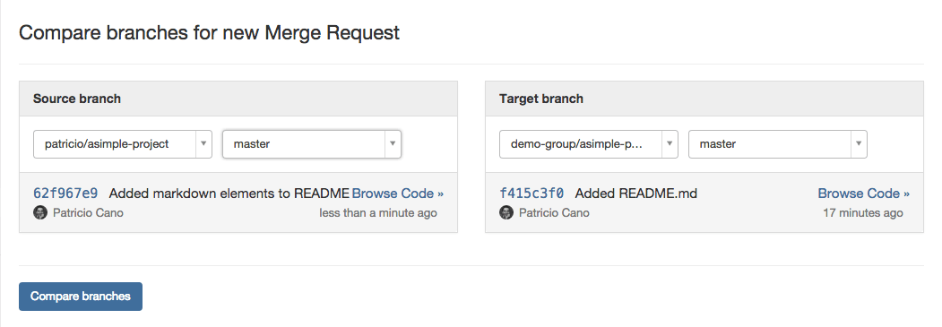 Selecting branches