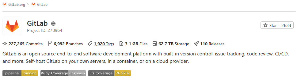 Badges on Project overview page