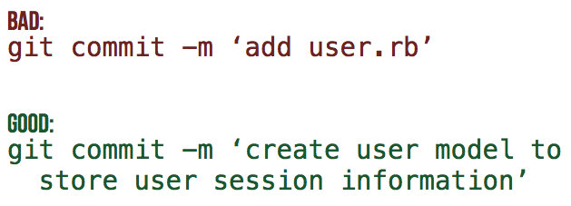Good and bad commit message