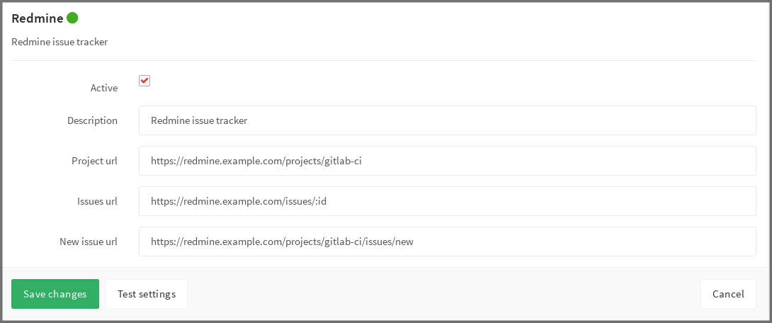 Redmine configuration