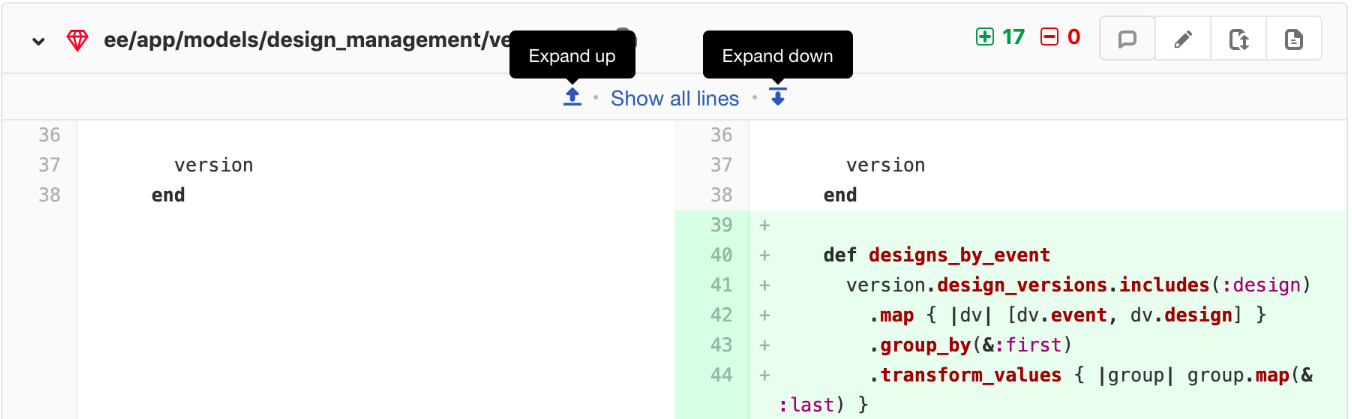 Incrementally expand merge request diffs