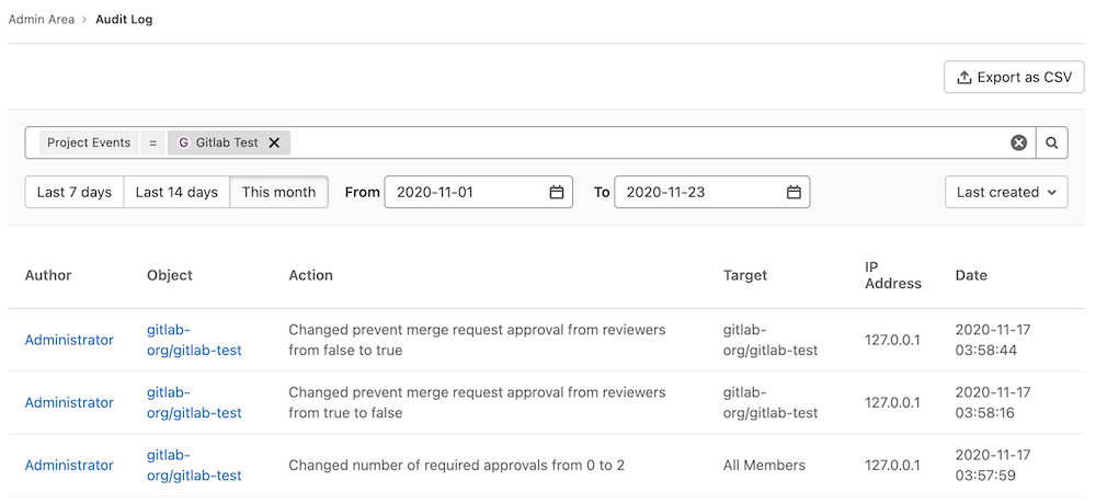 audit events