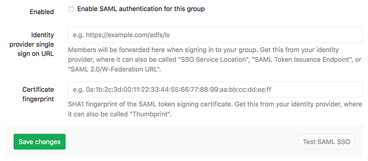 Group SAML Settings for GitLab.com