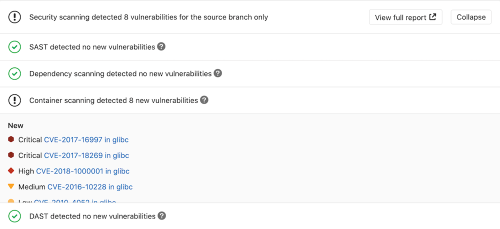 Container Scanning Widget