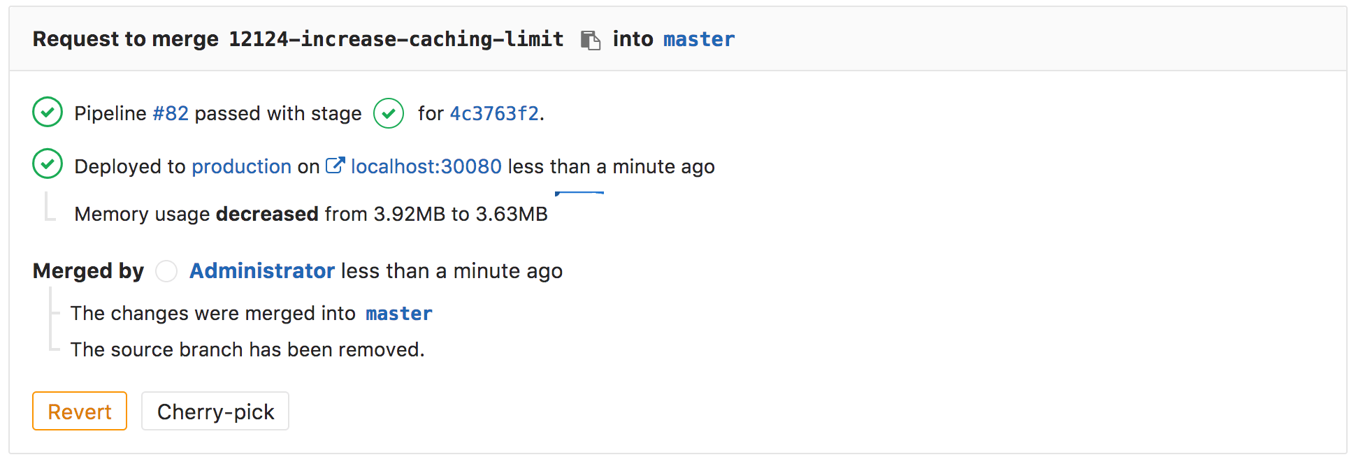 Merge Request with Performance Impact