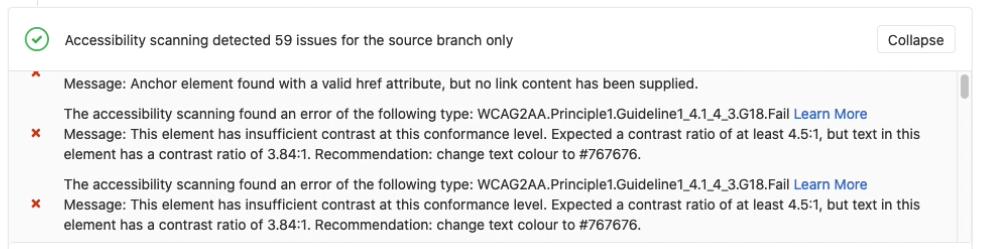 Accessibility Merge Request Widget