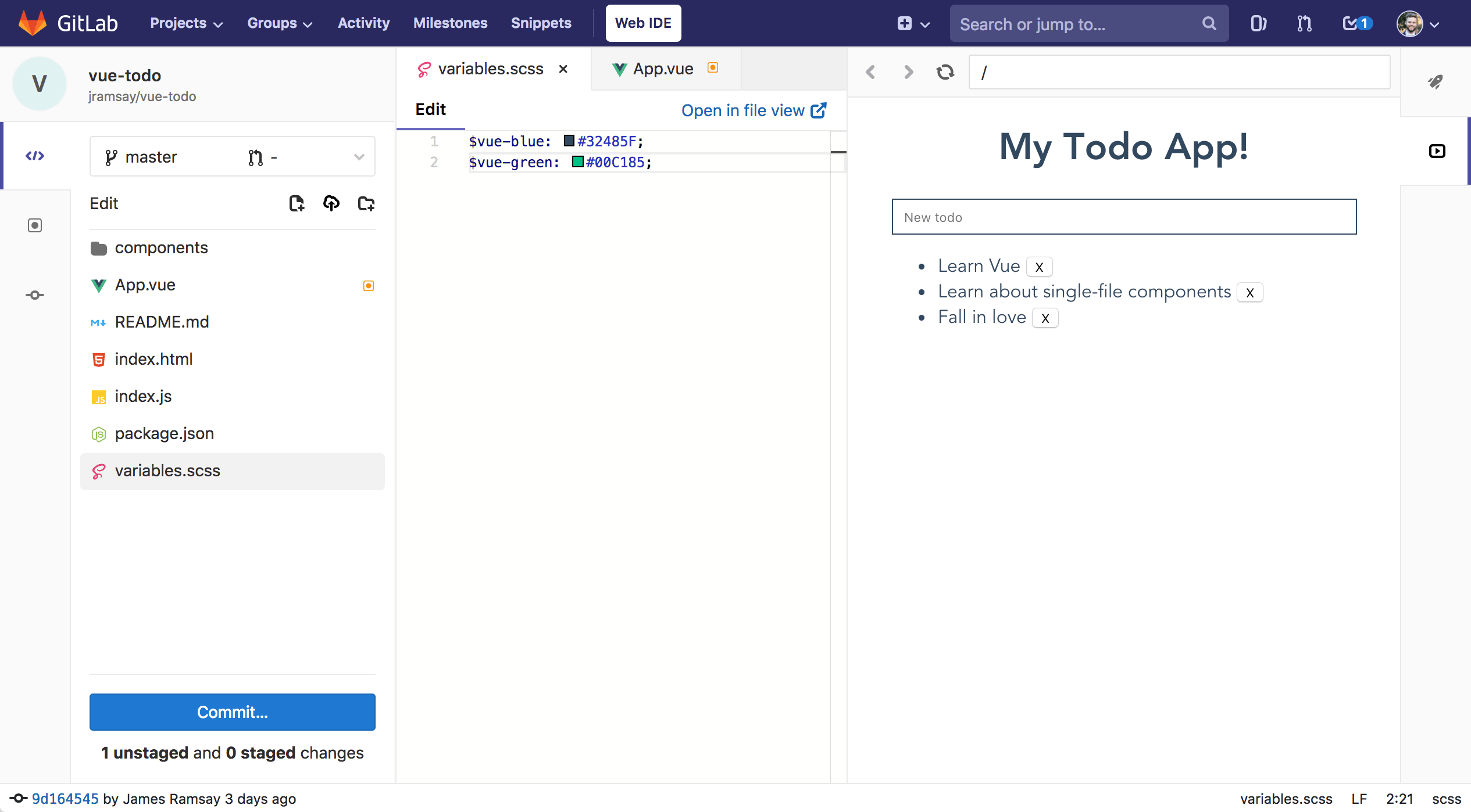 Web IDE Live Preview