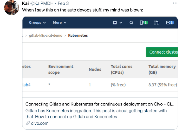 Kai on Twitter: When I saw this on the Auto DevOps stuff, my mind was blown...