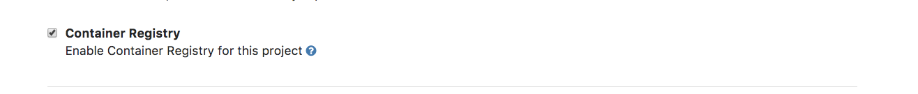 container registry checkbox
