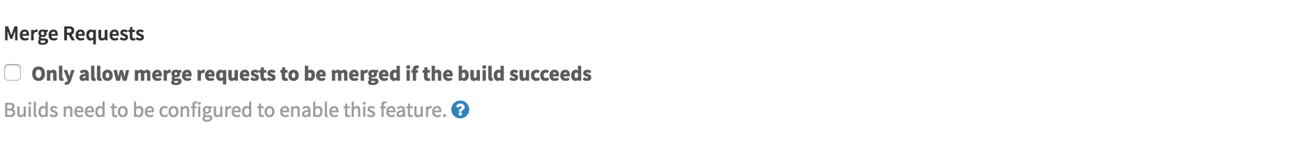 Only allow merge if build succeeds settings