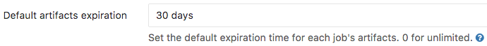 Admin area default artifacts expiration
