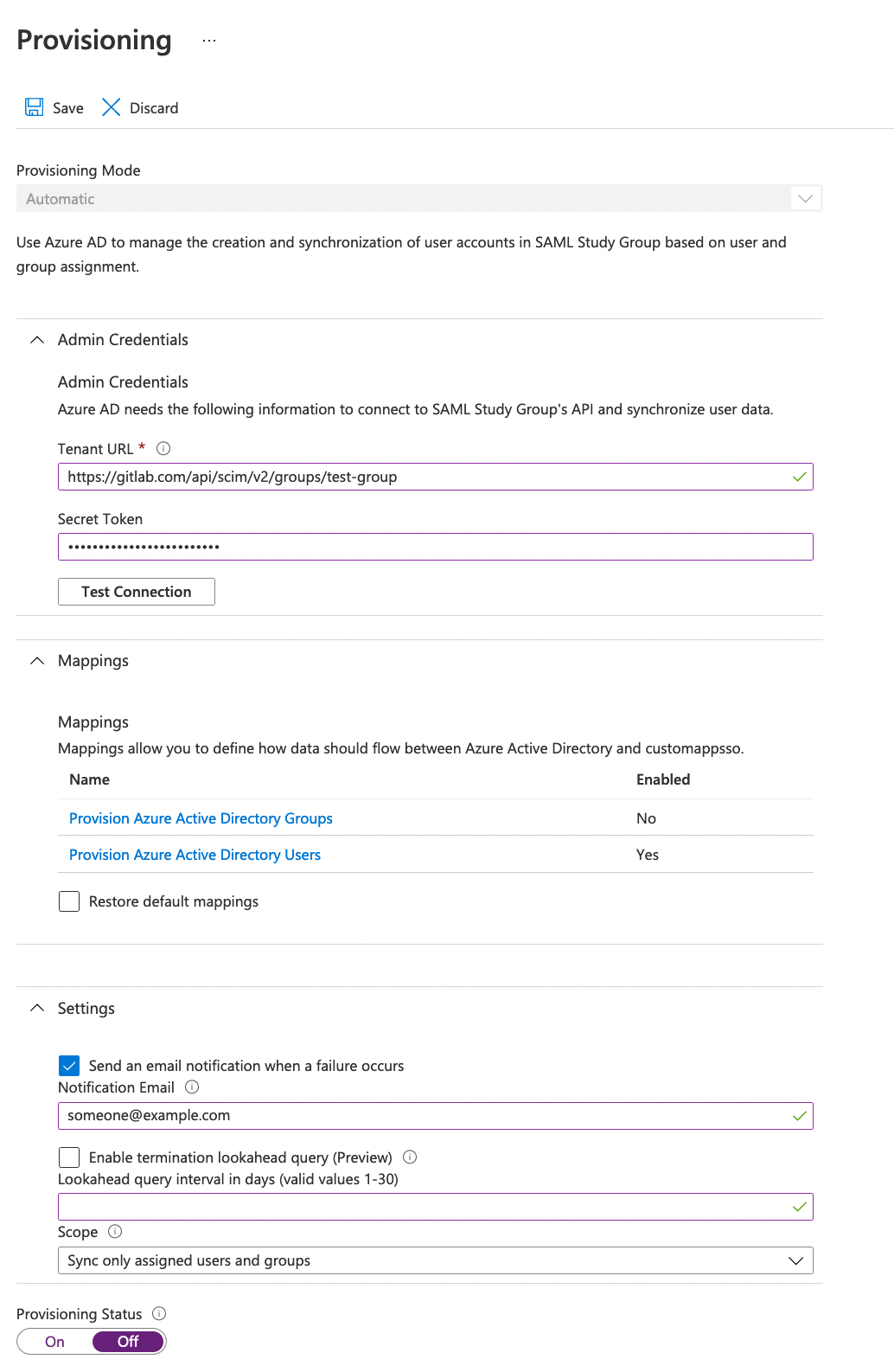 Azure AD SCIM Provisioning