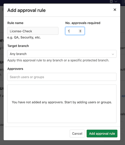 License Check Approver Rule