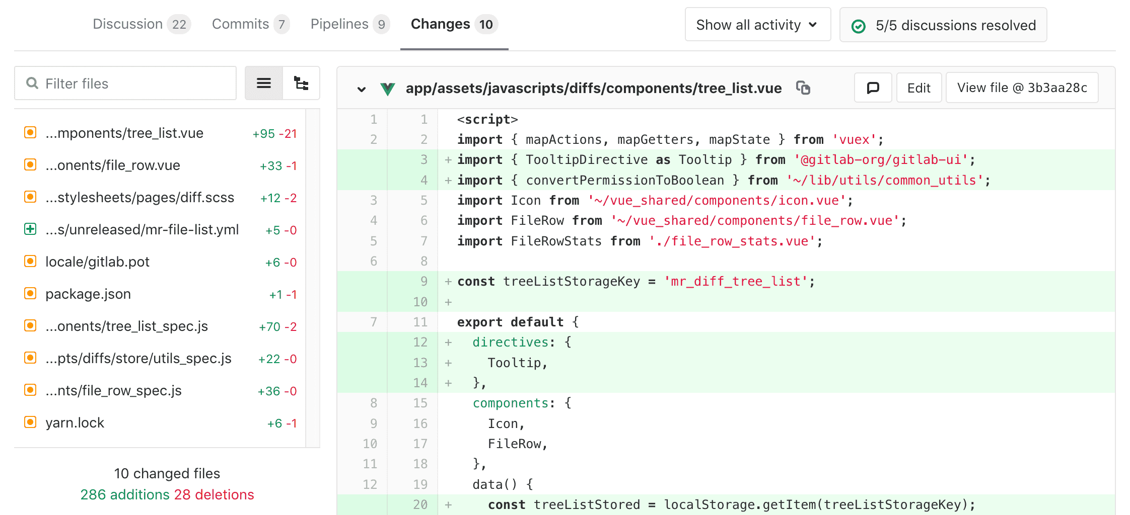 Merge request diff file navigation