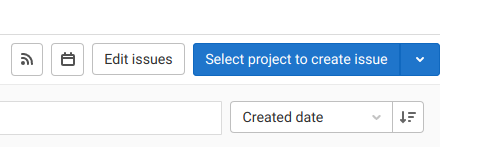 Select project to create issue