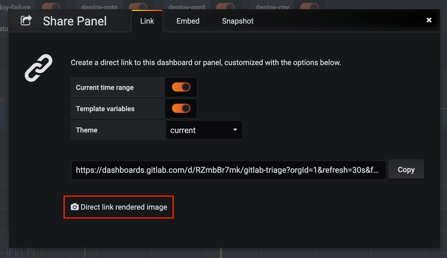 Grafana Direct Linked Rendered Image