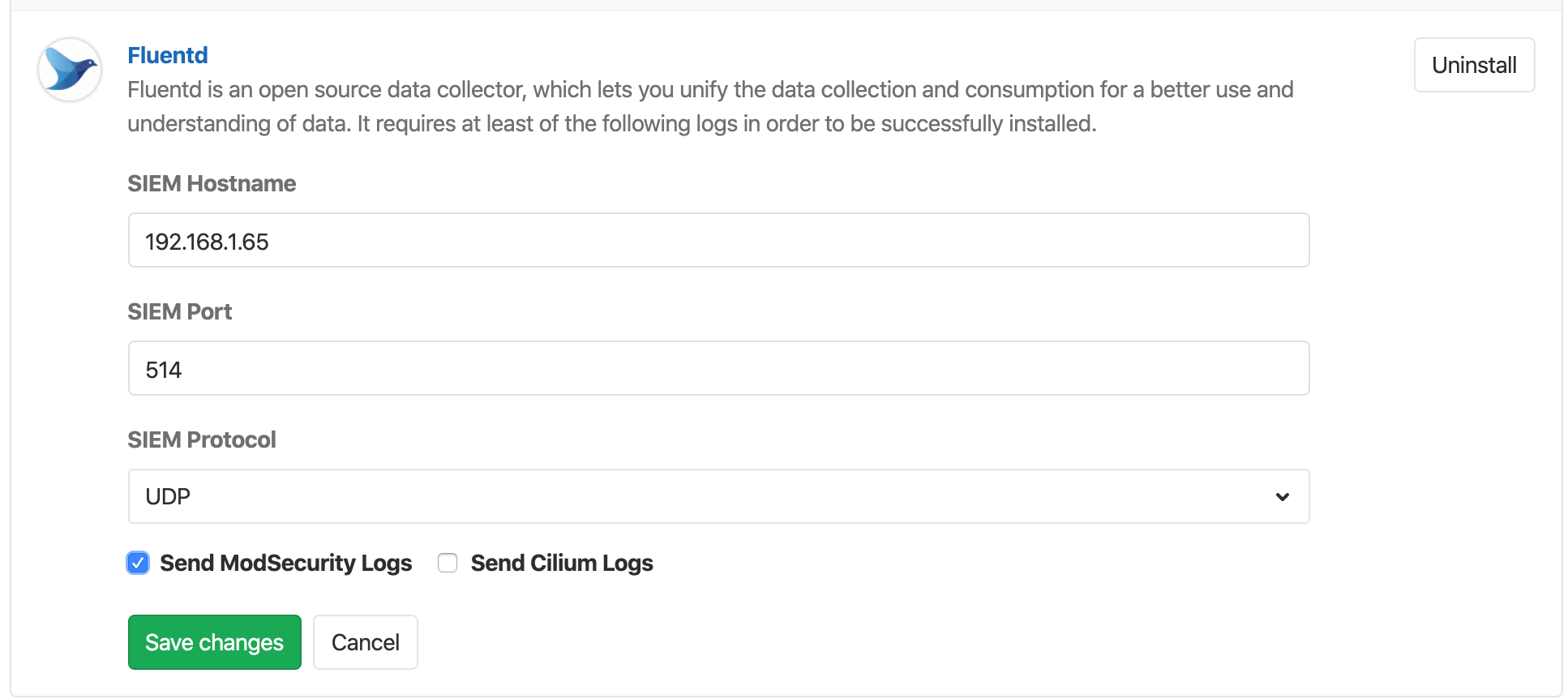 Fluentd input fields