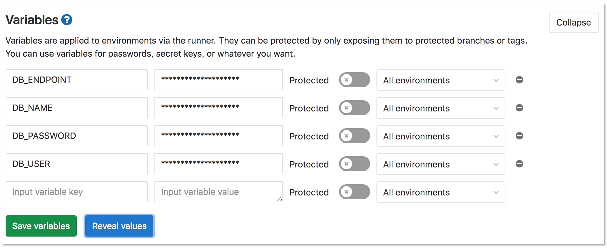 GitLab variables