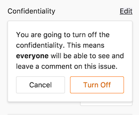 Turn off confidentiality