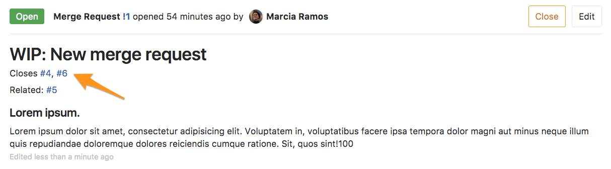 merge request closing issue when merged