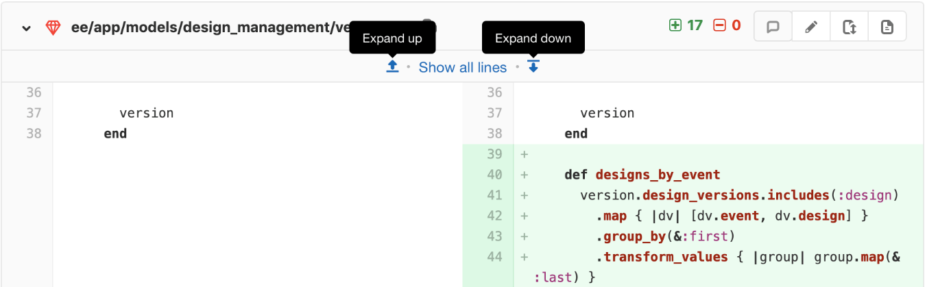 Incrementally expand merge request diffs