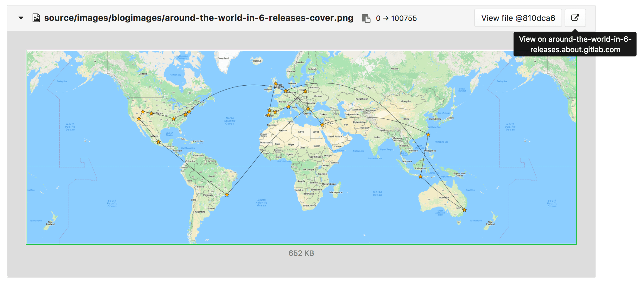 "View on env" button in merge request diff