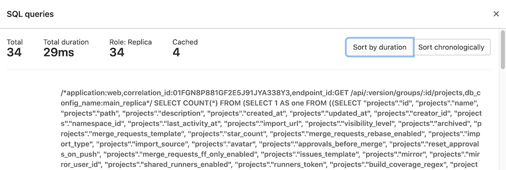 Database query dialog