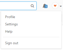 Profile settings dropdown