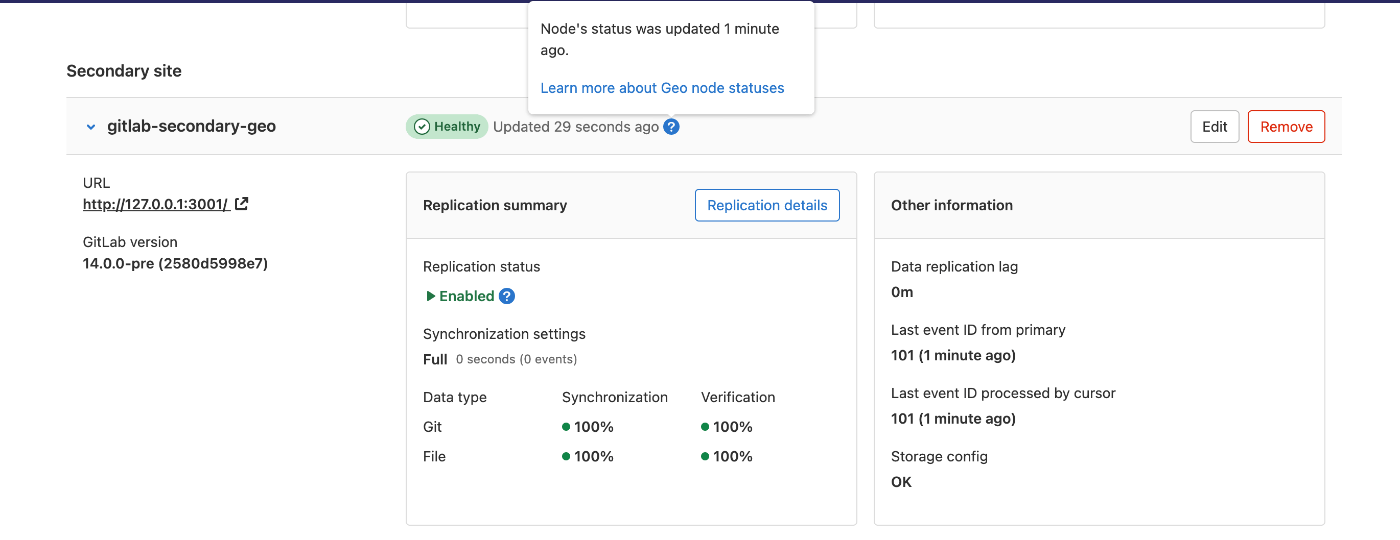 Geo health check