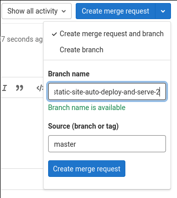 New Branch Button