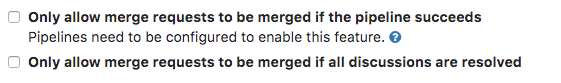 Only allow merge if pipeline succeeds settings