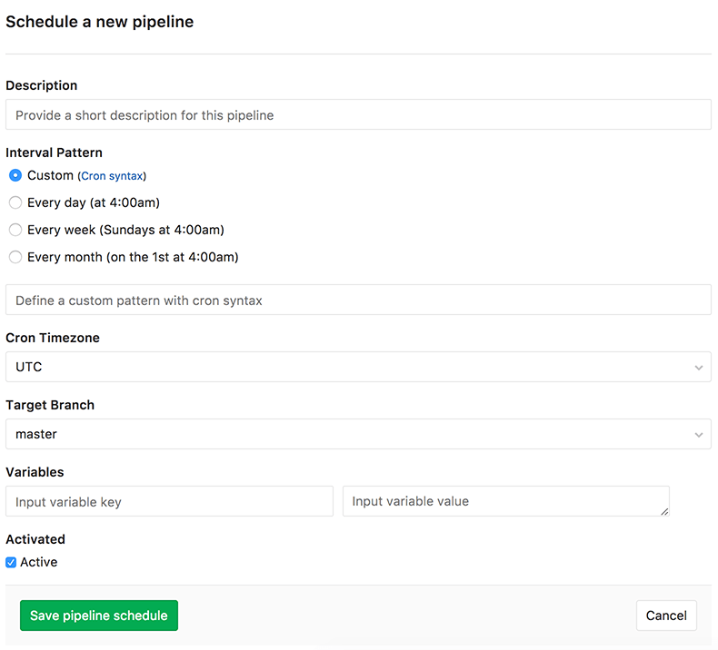 New Schedule Form