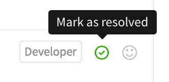 "Resolve comment" button