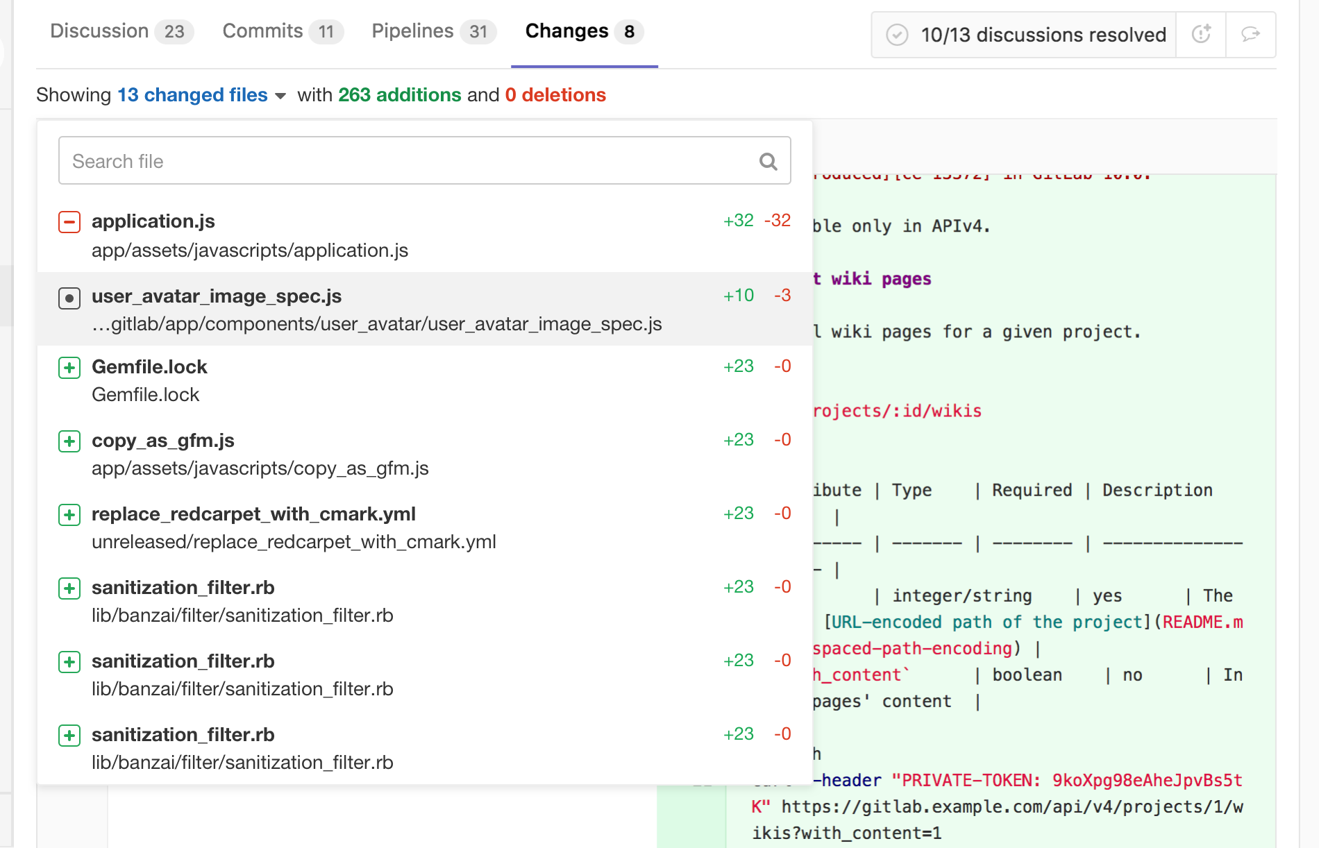 Merge request diff file navigation