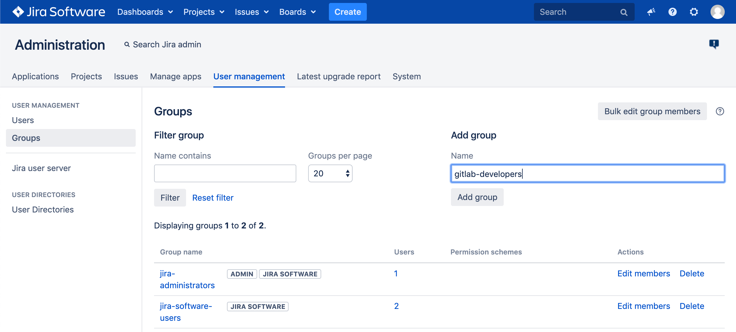 Jira create new user