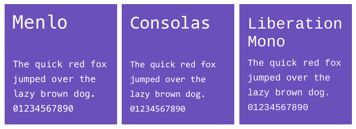 Monospace font sample