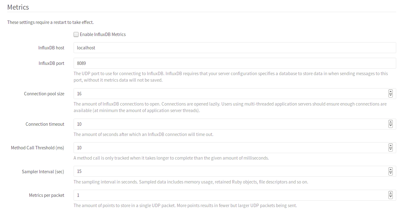 GitLab Performance Monitoring Admin Settings