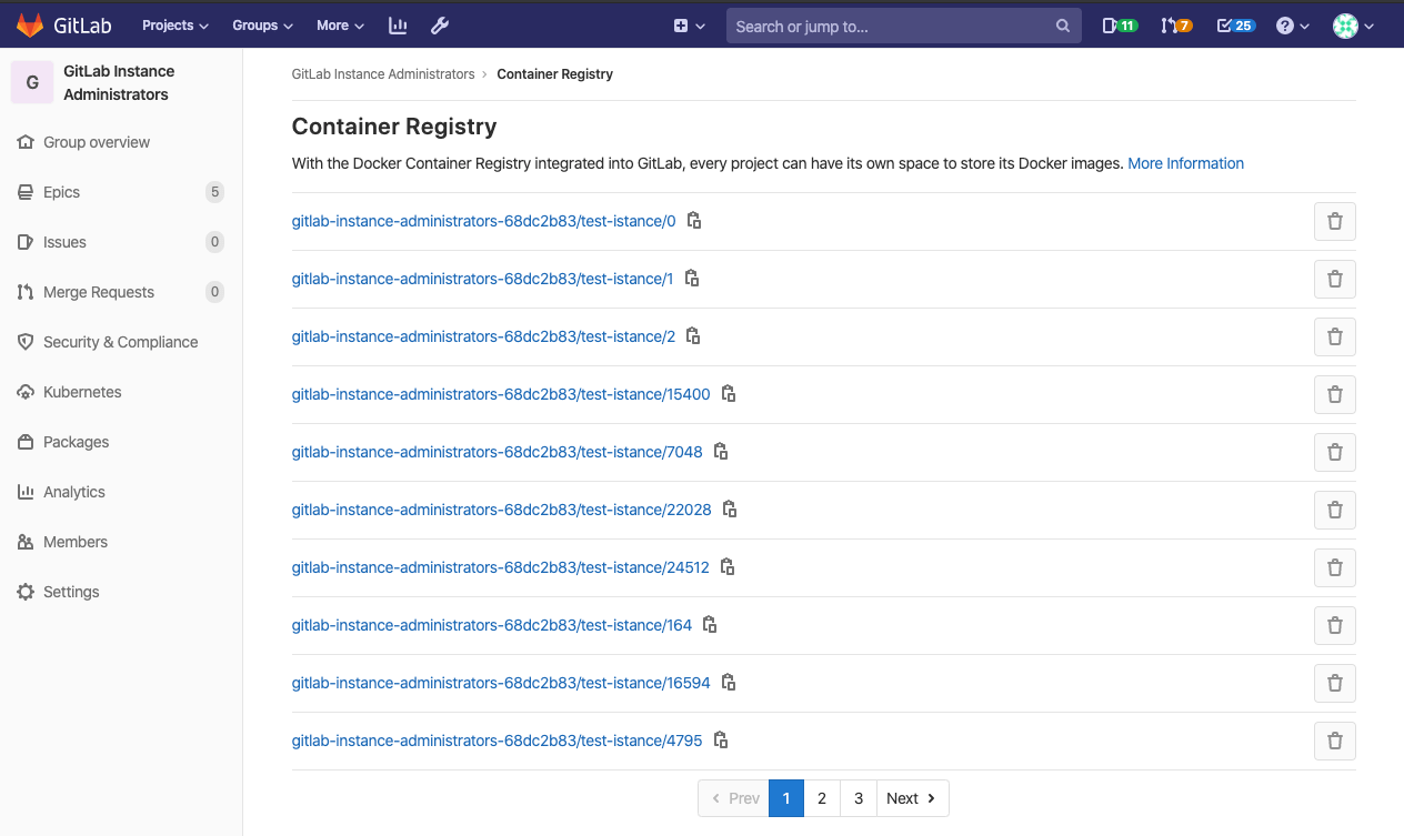 Container Registry group repositories