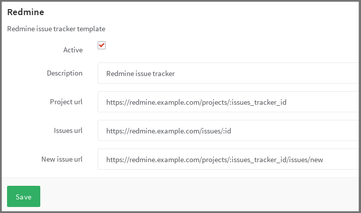 Redmine service template