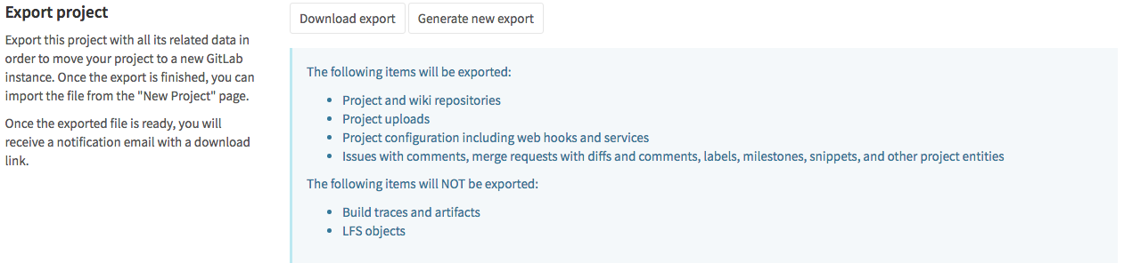 Download export