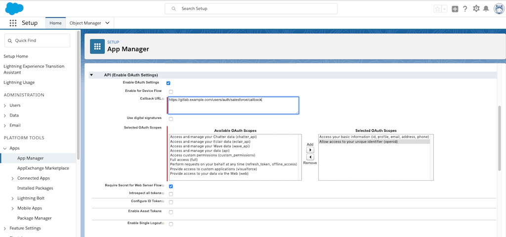 Salesforce OAuth App Details