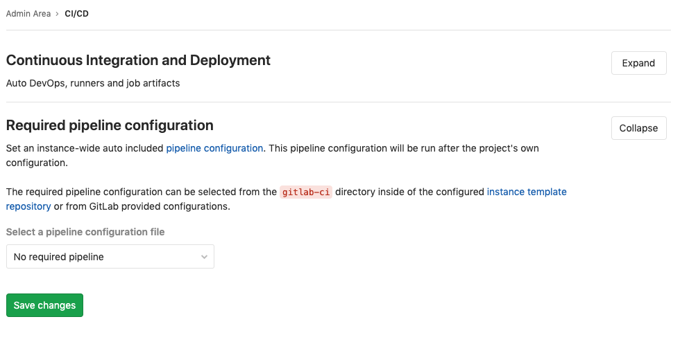 Required pipeline