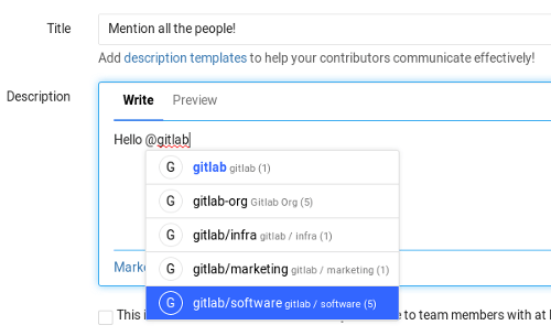 Mentioning subgroups