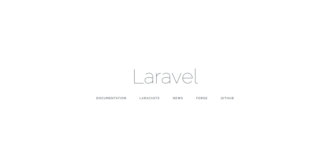 Laravel welcome page