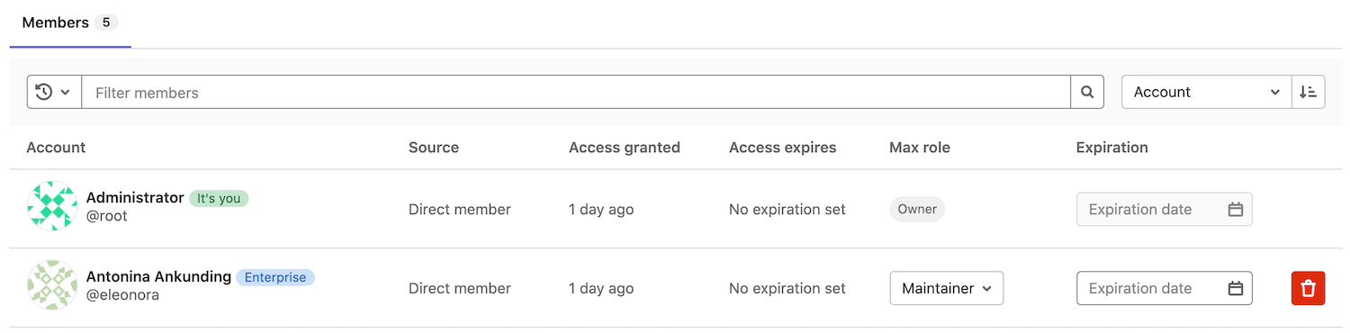 Enterprise badge for users created with a SCIM identity